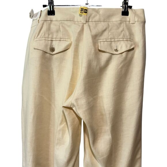J. Crew Beige Cream Linen Cafe Trouser Pants Size 10 - Picture 7 of 12